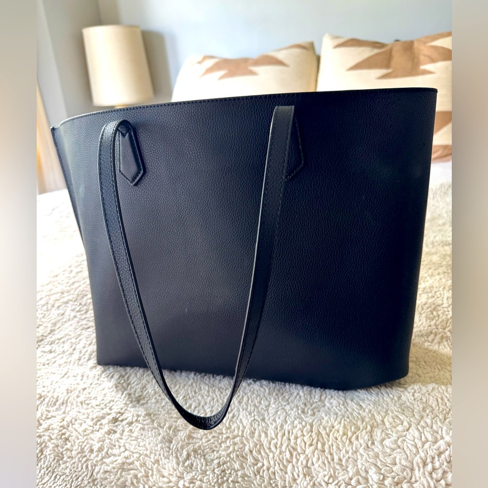 Italian Leather Triple Compartment Shopper Tote